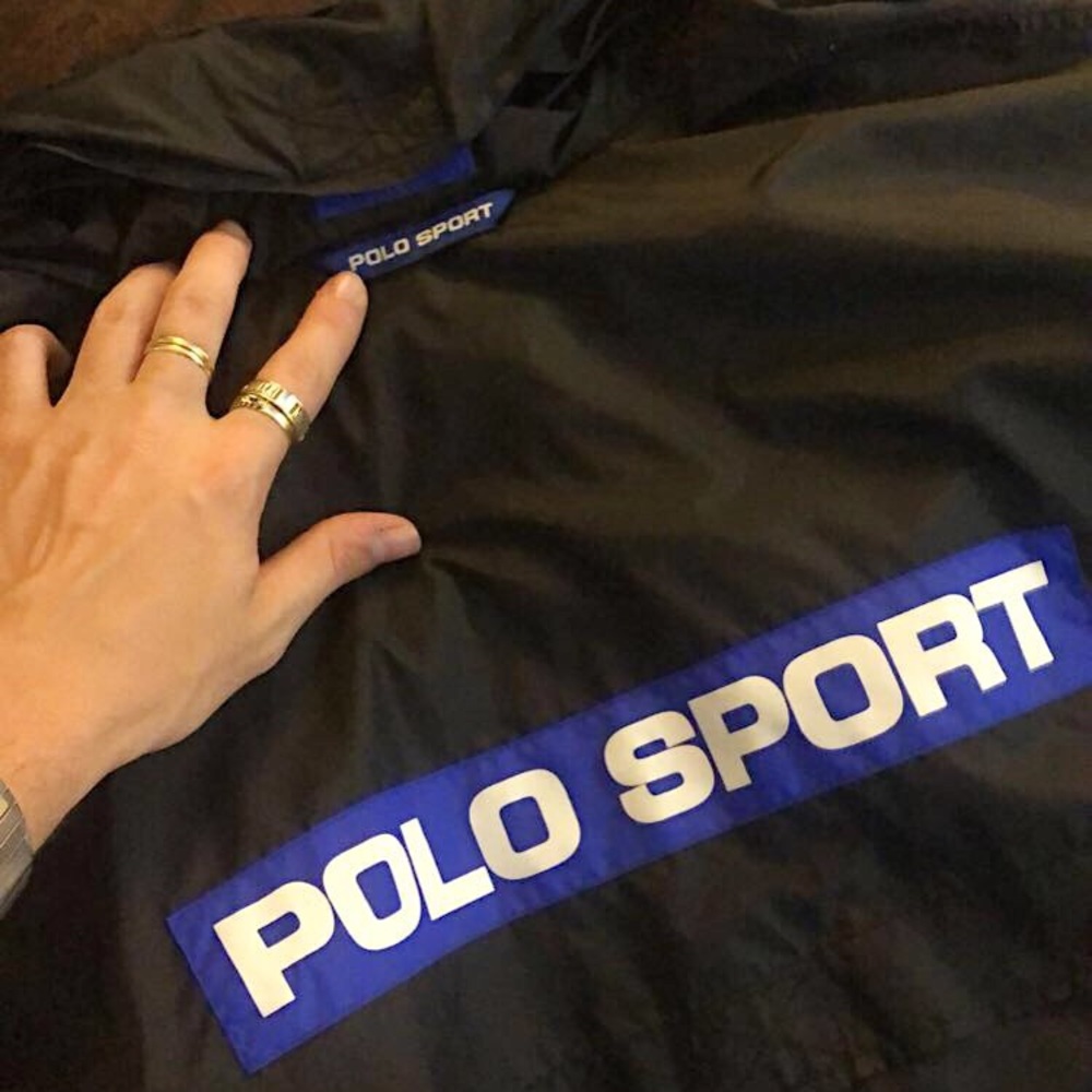 Vintage Hooded Polo Sport Windbreaker
